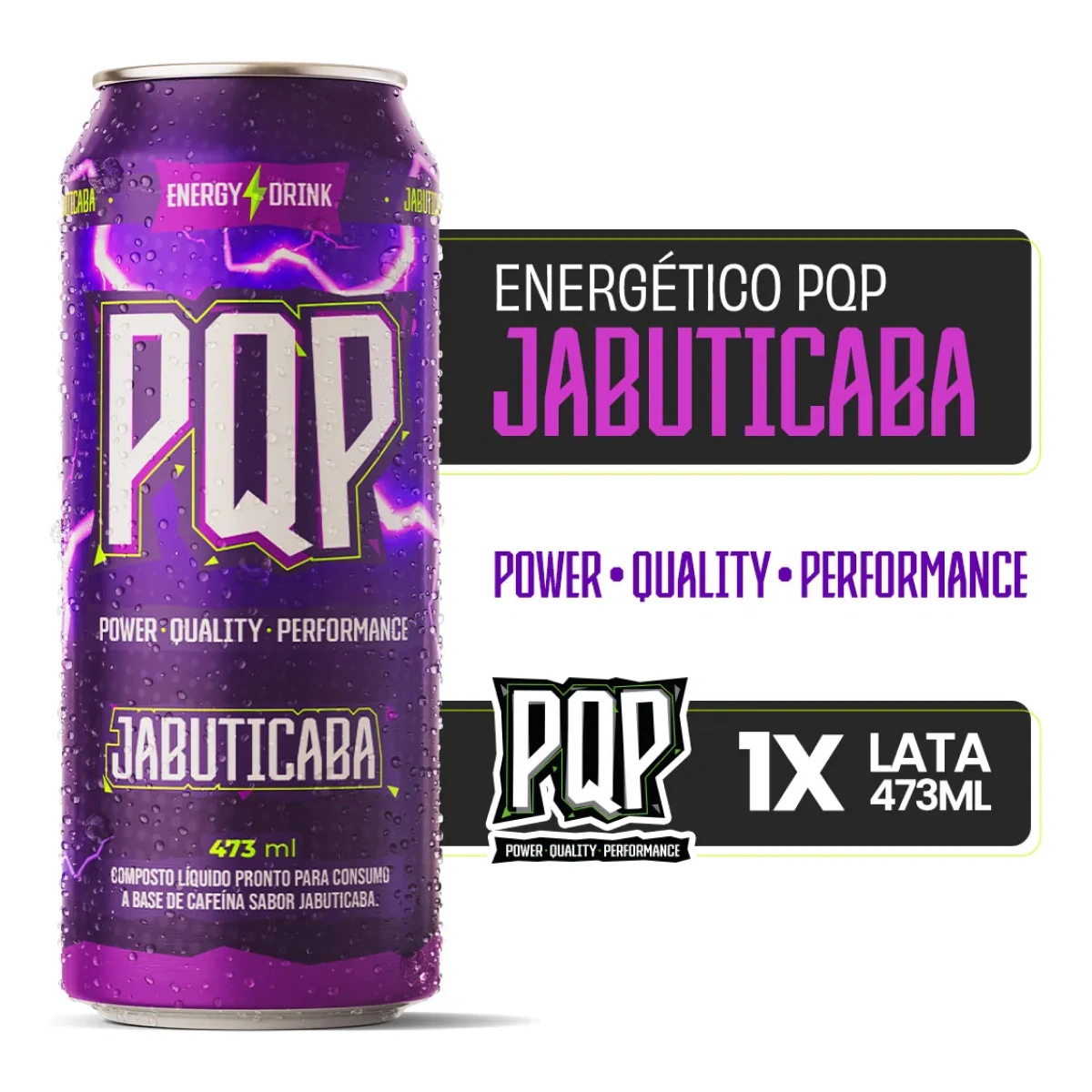 Energético Pqp 473ml Sabor Jabuticaba Com Taurina E Cafeína - Imagem 2