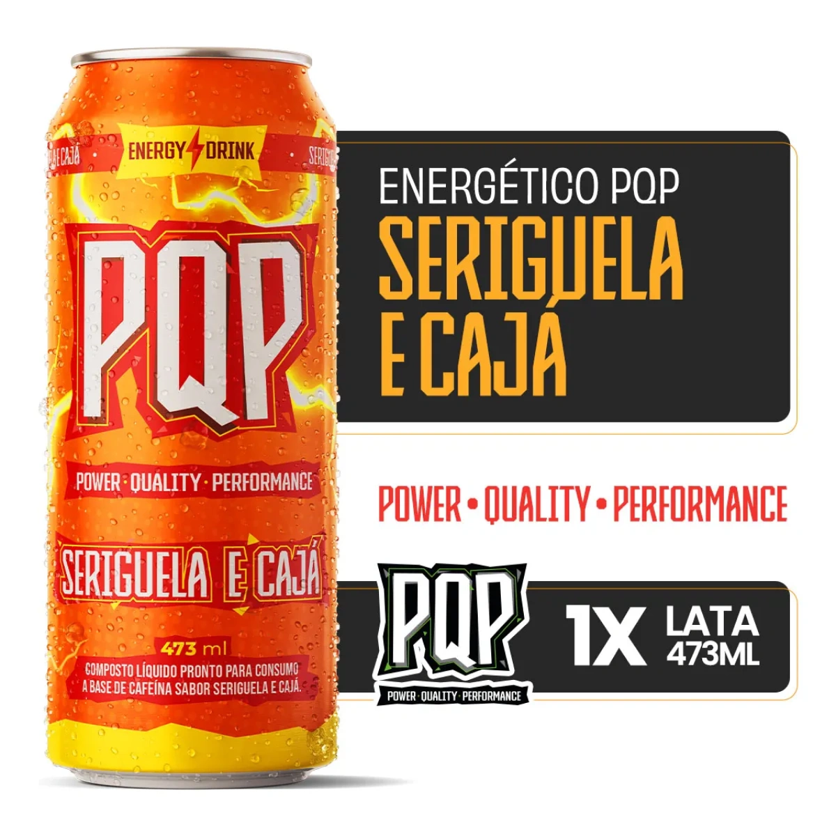 Energético Pqp Energy Drink Sabor Seriguela E Cajá 473ml - Imagem 2