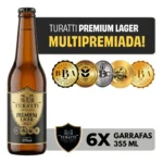 Kit 06 Cervejas Premium Lager 355ml Turatti Long Neck